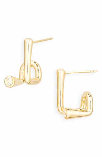 NORDSTROM RACK Cubic Zirconia J Hoop Earrings