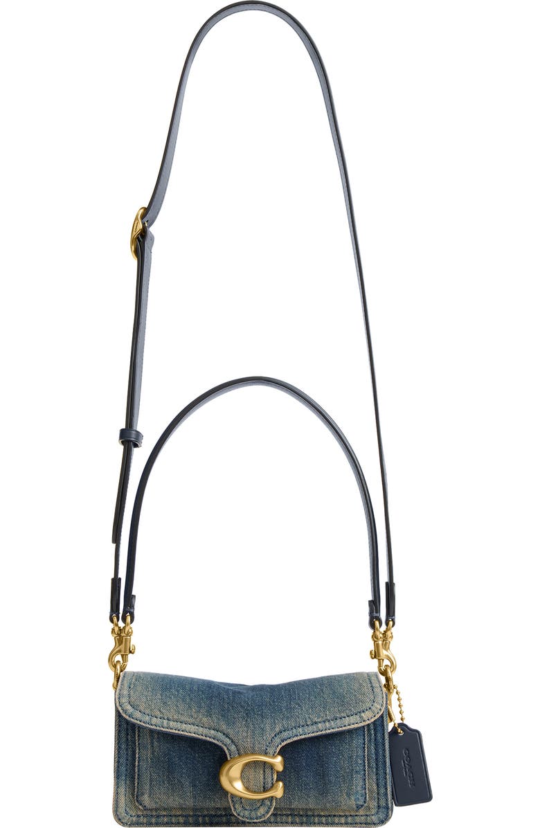 COACH Tabby 20 Cotton Denim Shoulder Bag, Alternate, color, B4/ Dark Indigo