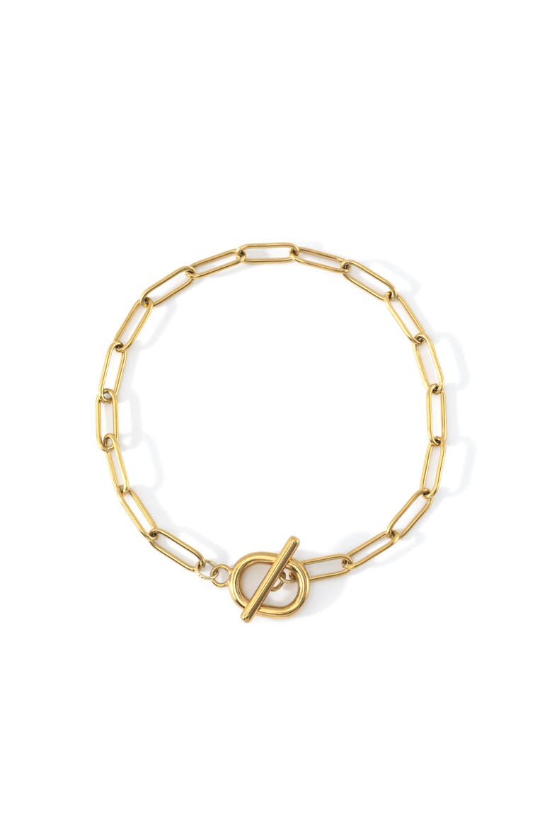 Toggle Clasp Paperclip Chain Bracelet, Main, color, Gold Tone