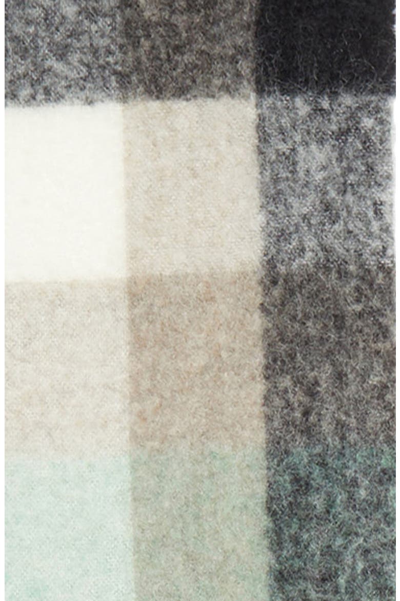 Vally Plaid Alpaca, Wool & Mohair Blend Scarf, Alternate, color, GREEN/ GREY/ BLACKDNU