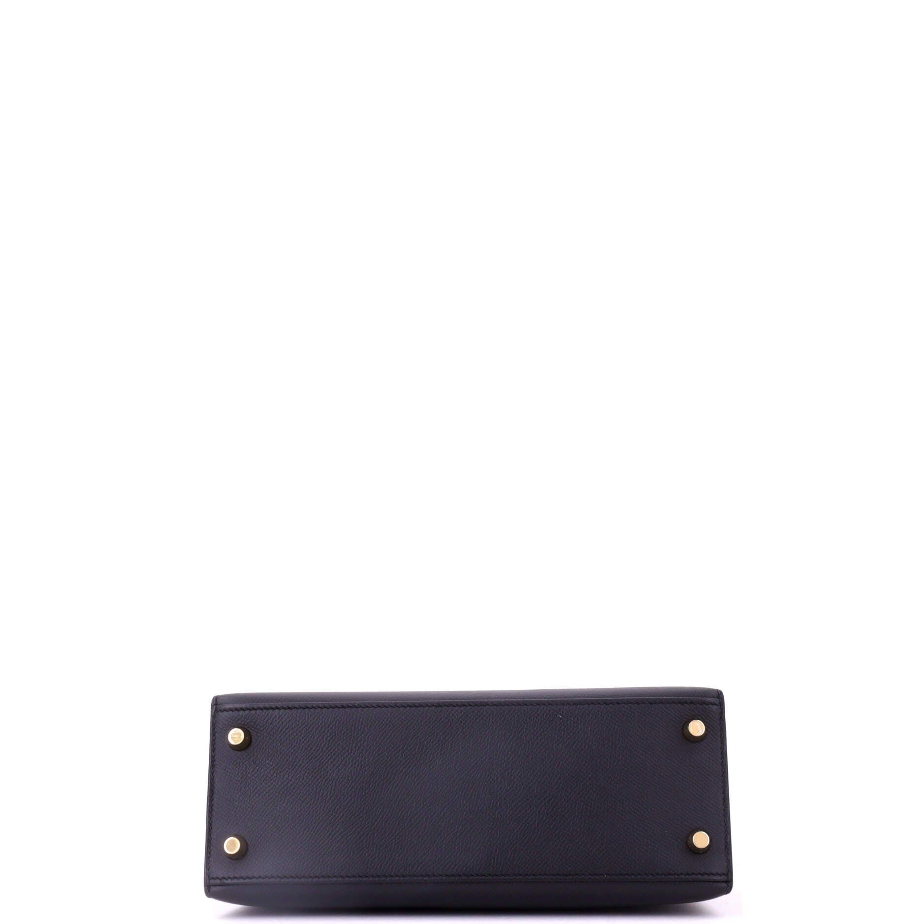 Pre-Owned Hermes Kelly Handbag Black Epsom with Gold Hardware 25, Alternate, color, Noir