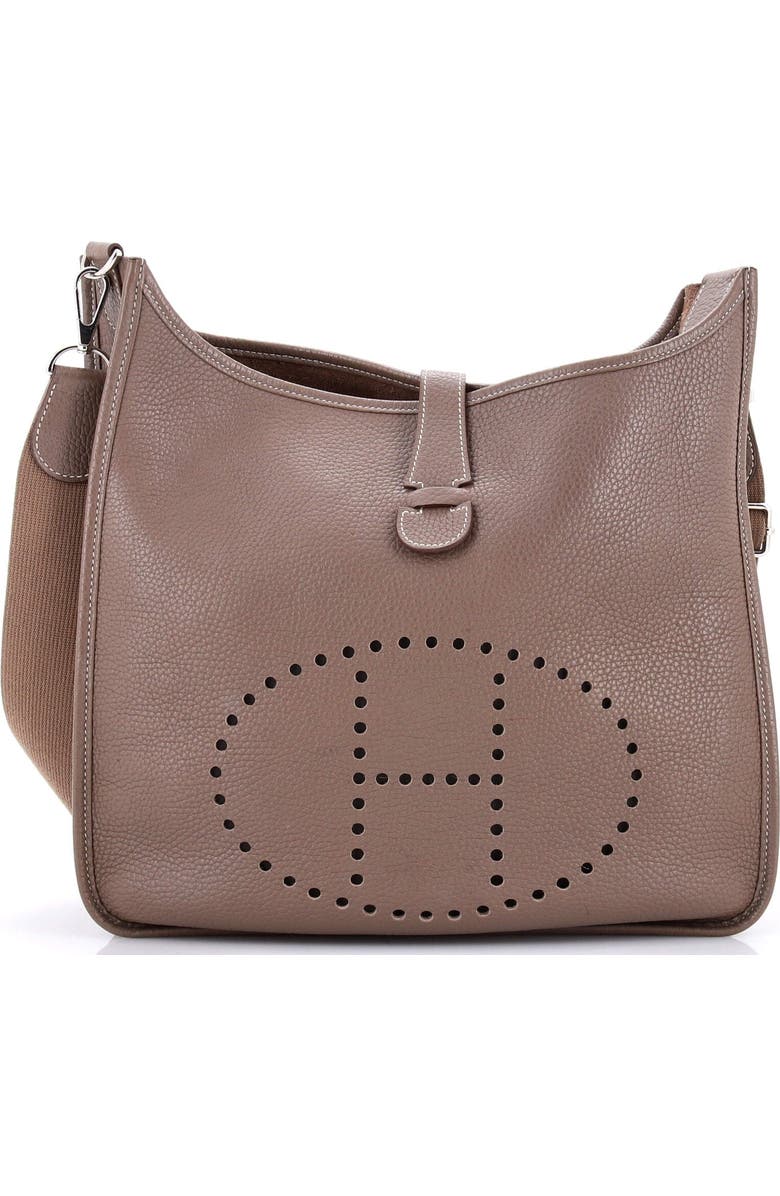 Pre-Owned Hermes Evelyne Bag Gen III Clemence GM, Main, color, Etoupe