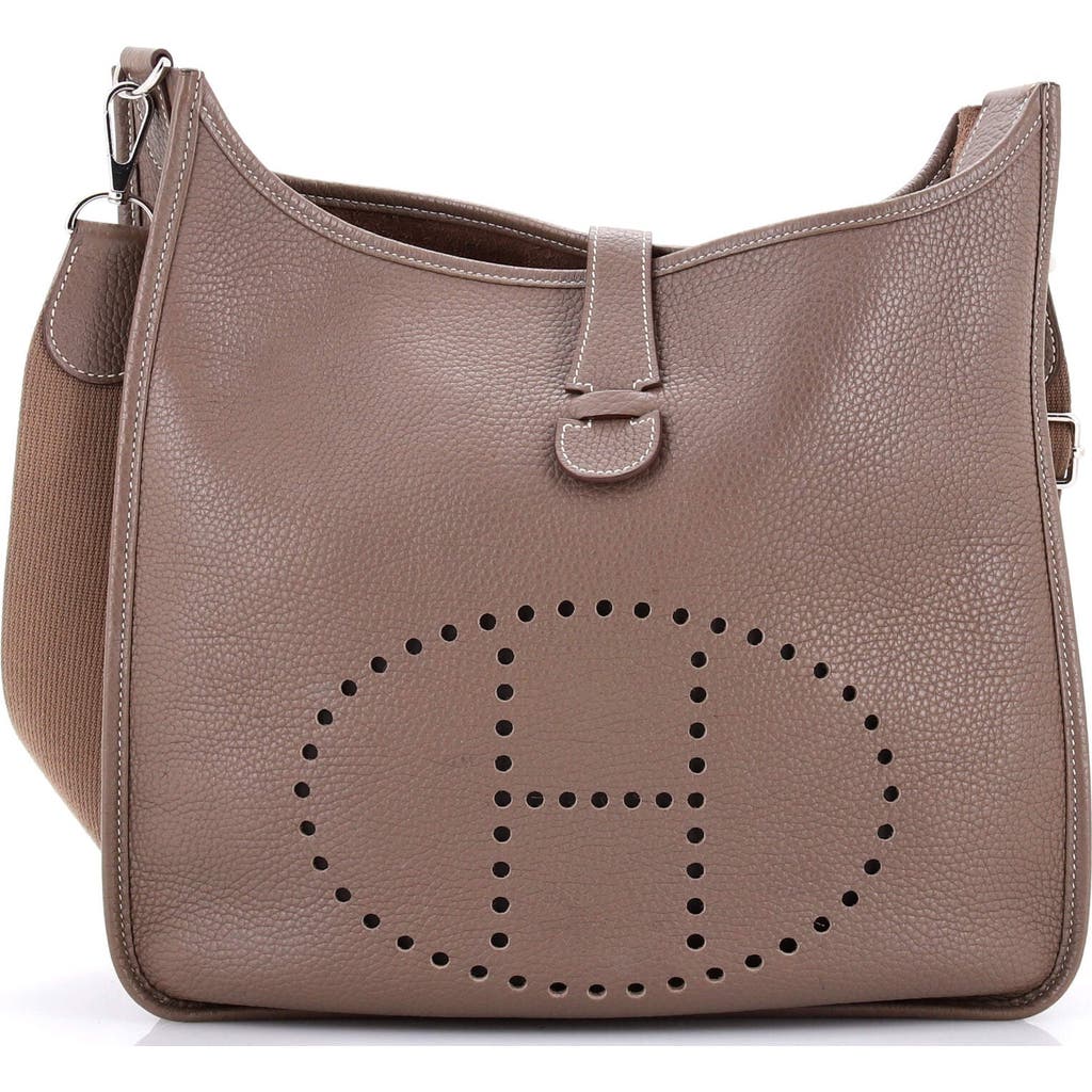 Pre-owned Hermes Hermes Evelyne Bag Gen Iii Clemence Gm In Brown