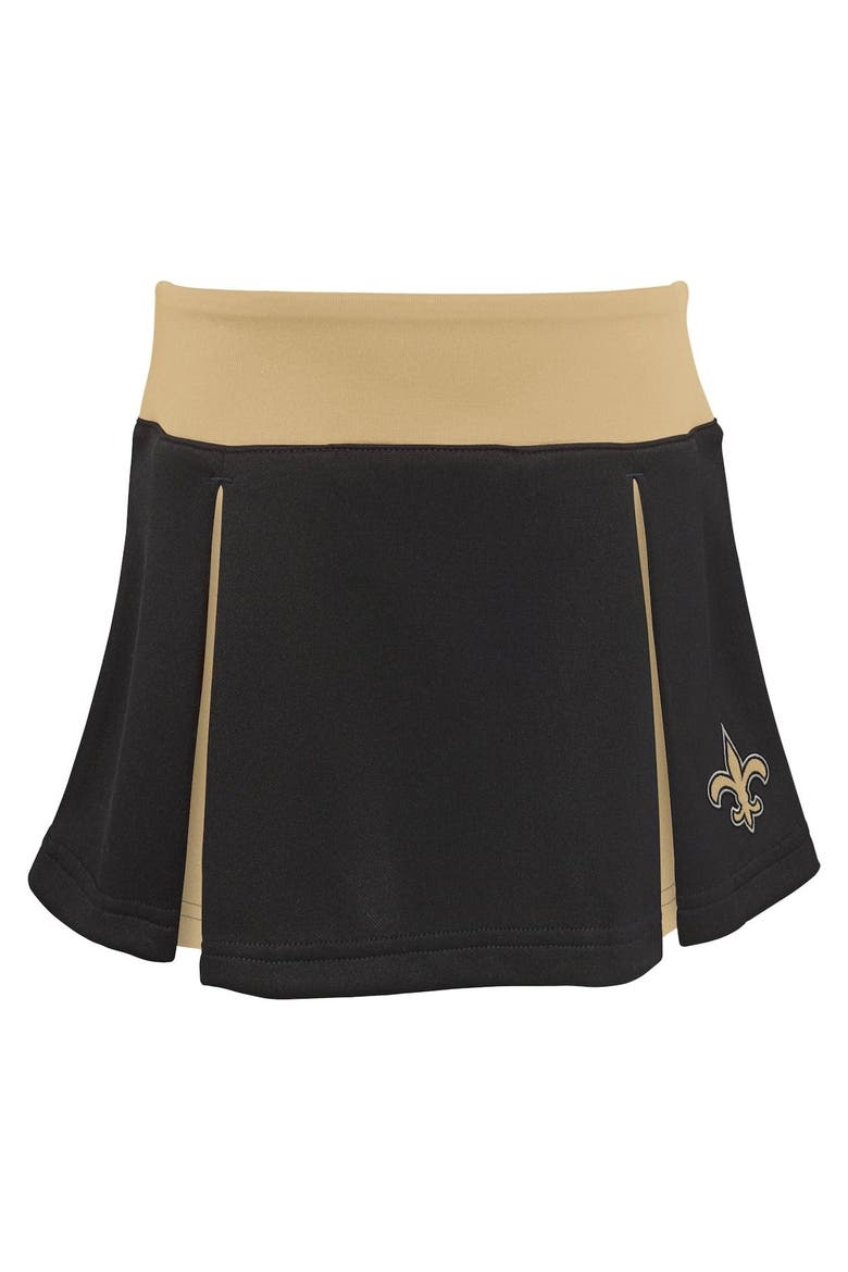 Girls Toddler Black New Orleans Saints Spirit Cheer Three-Piece Cheerleader Set, Alternate, color, Black