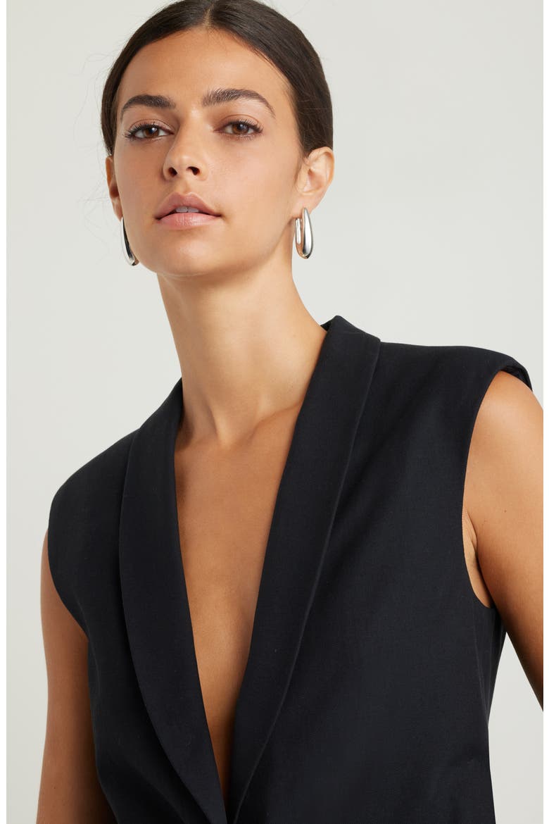 Shawl Lapel Blazer Vest, Alternate, color, BLACK