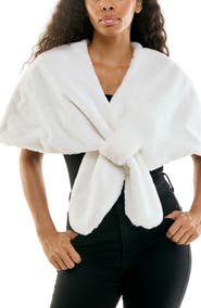 Nina Leonard Faux Fur Pull-Through Stole