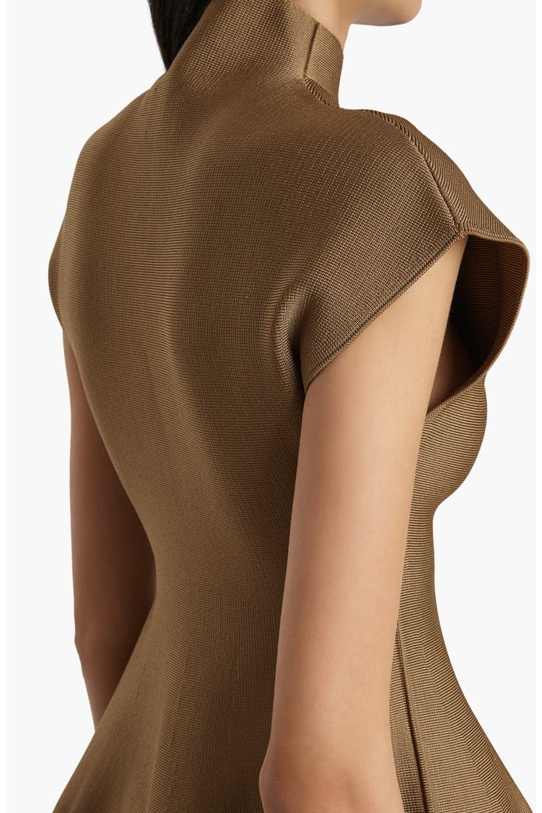 Andra Mock Neck Peplum Knit Top, Alternate, color, CAROB