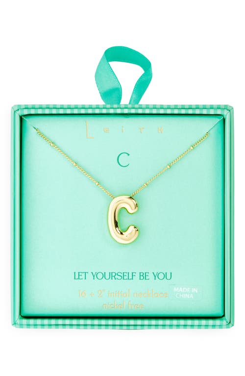 Leith 3d Initial Pendant Necklace In Gold