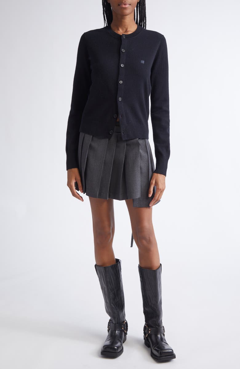 Acne Studios Ipleat Belted Pleated Miniskirt, Alternate, color, Dark Grey