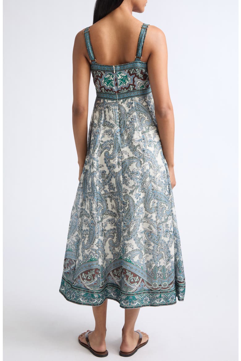 Rye Print Sleeveless Linen & Silk Maxi Dress, Alternate, color, ECRU MULTI