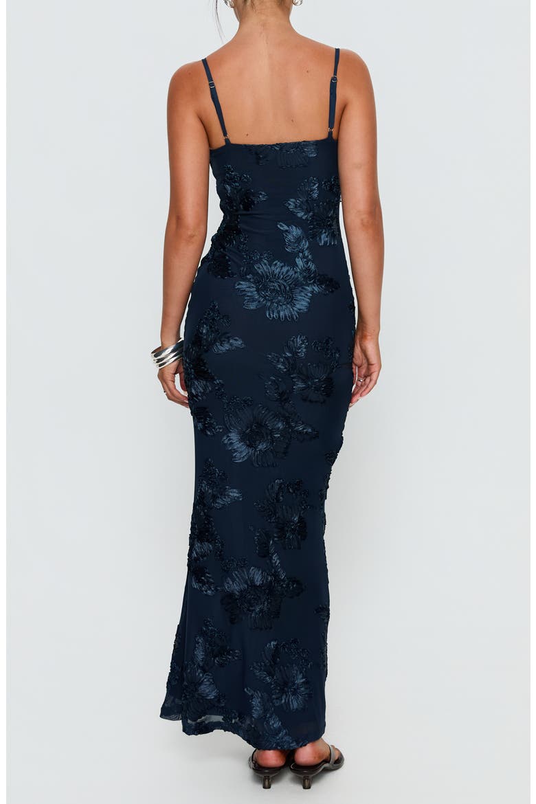 Jacalyn Floral Appliqué Maxi Dress, Alternate, color, NAVY