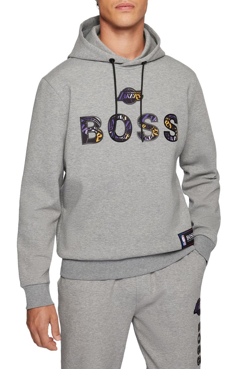 BOSS x NBA Wbounce 2 Los Angeles Lakers Logo Hoodie, Main, color,