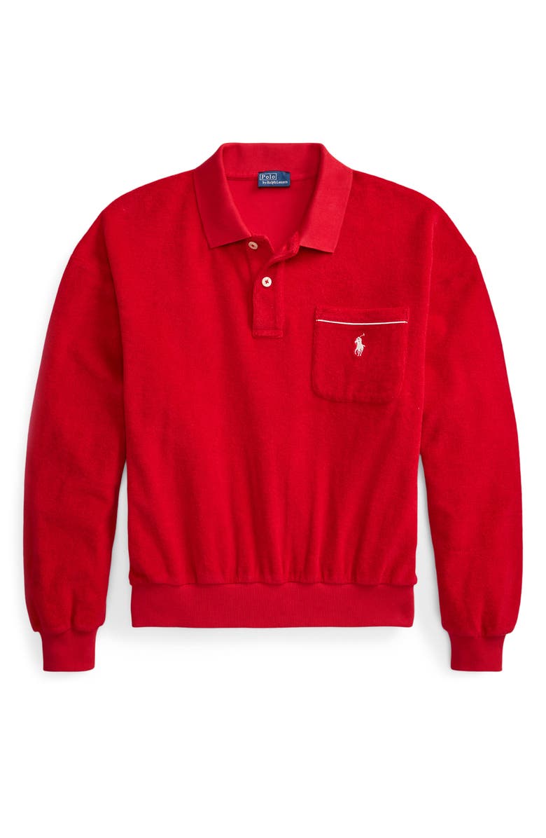 Polo Ralph Lauren Terry Cloth Polo Sweatshirt, Alternate, color, Red