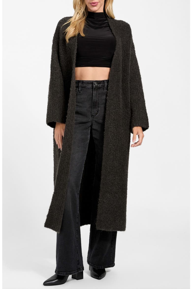 Beniko Bouclé Longline Cardigan, Main, color, MEDIUM BROWN