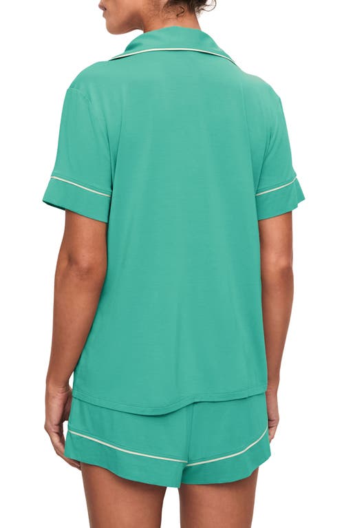 Eberjey Gisele Relaxed Jersey Knit Short Pajamas In Green