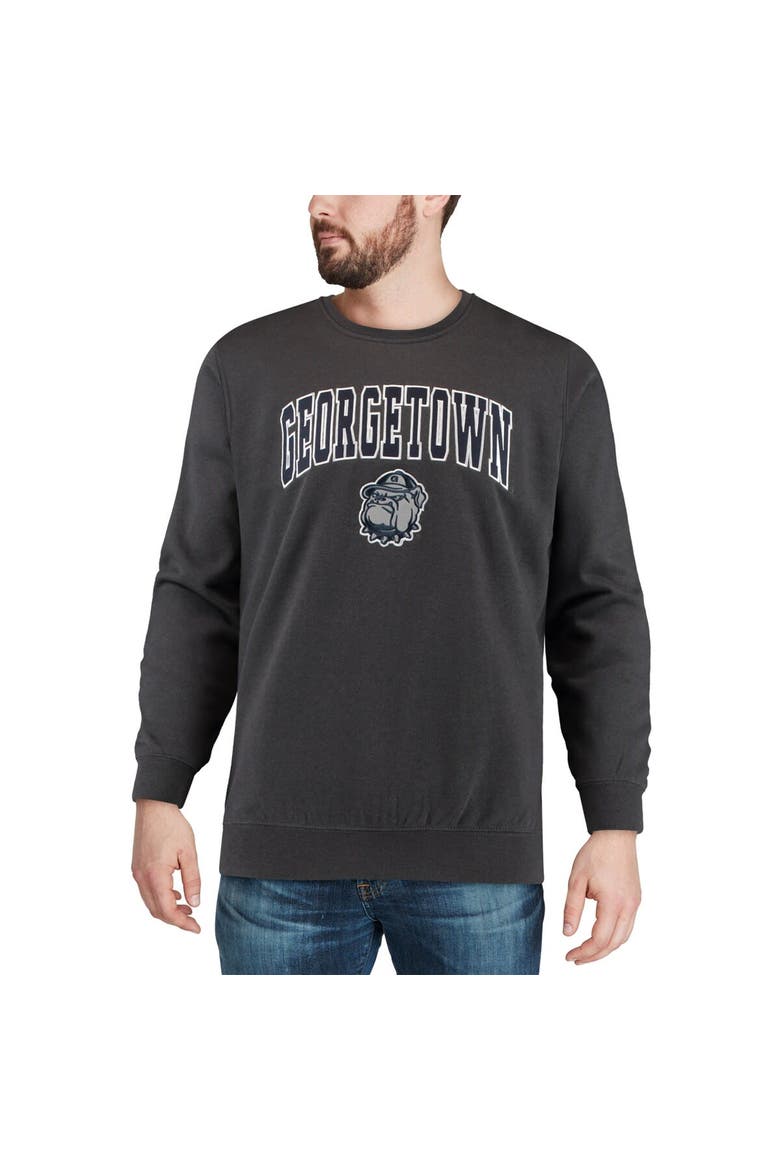 Men's Colosseum Charcoal Georgetown Hoyas Arch & Logo Crew Neck Sweatshirt, Alternate, color, Charcoal