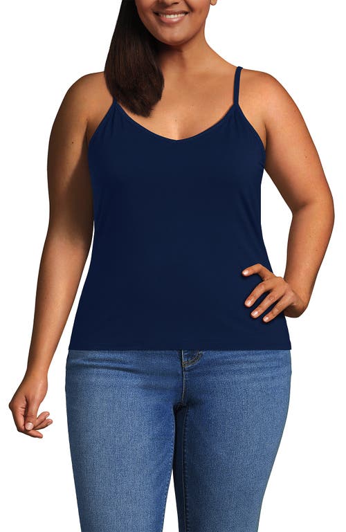 Lands' End Plus Size Cooling V-neck Camisole In Black
