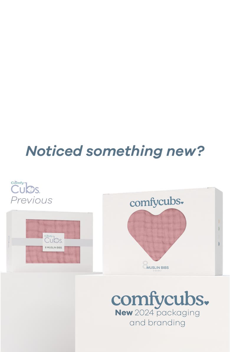 Comfy Cubs Muslin Bibs - Pack of 8, Alternate, color, Multicolor