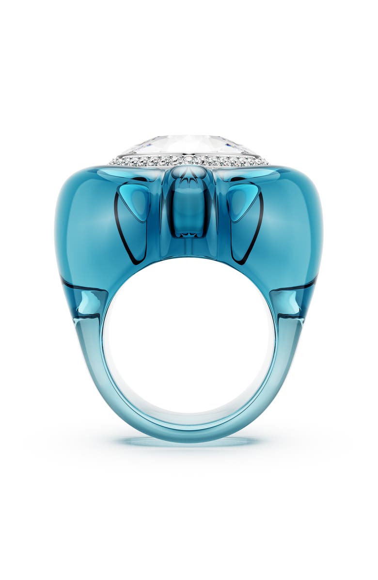 Swarovski Dulcis Crystal Heart Cocktail Ring, Alternate, color, Blue