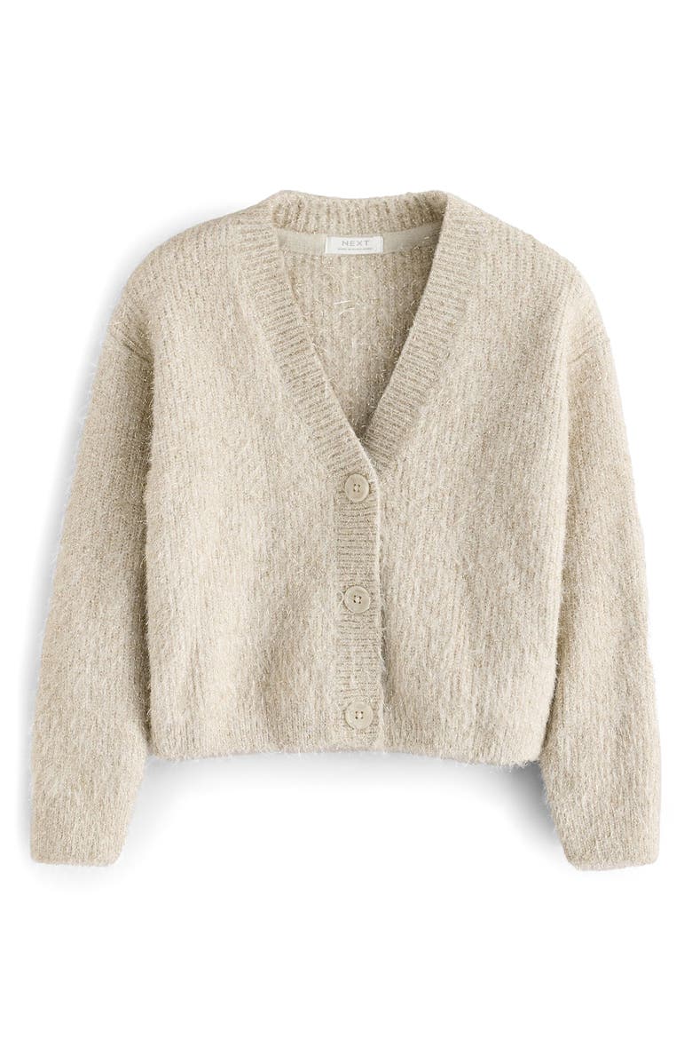 NEXT Kids' Glitter Cardigan, Main, color, Grey
