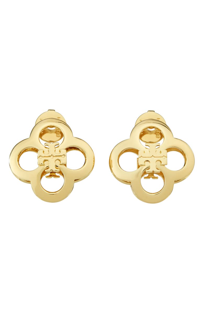Tory Burch Kira Clover Drop Earrings, Main, color, 