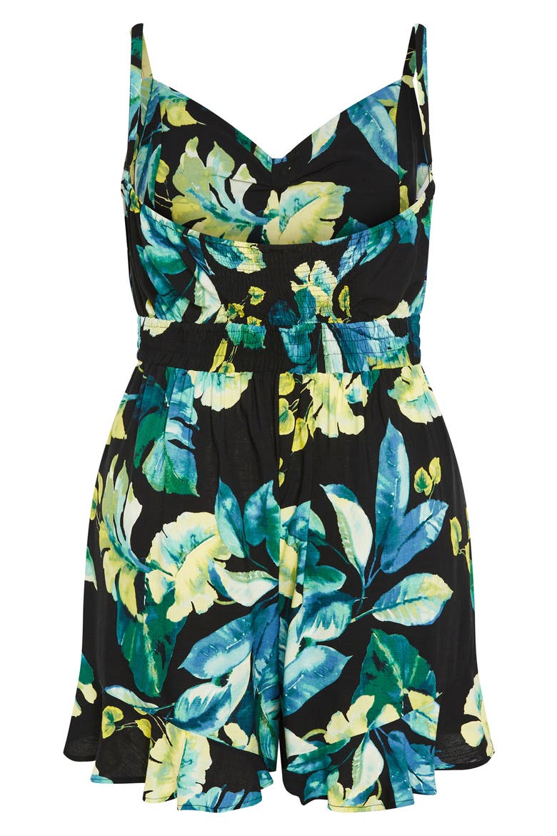 Oasis Floral Romper, Alternate, color, TROPICAL OASIS