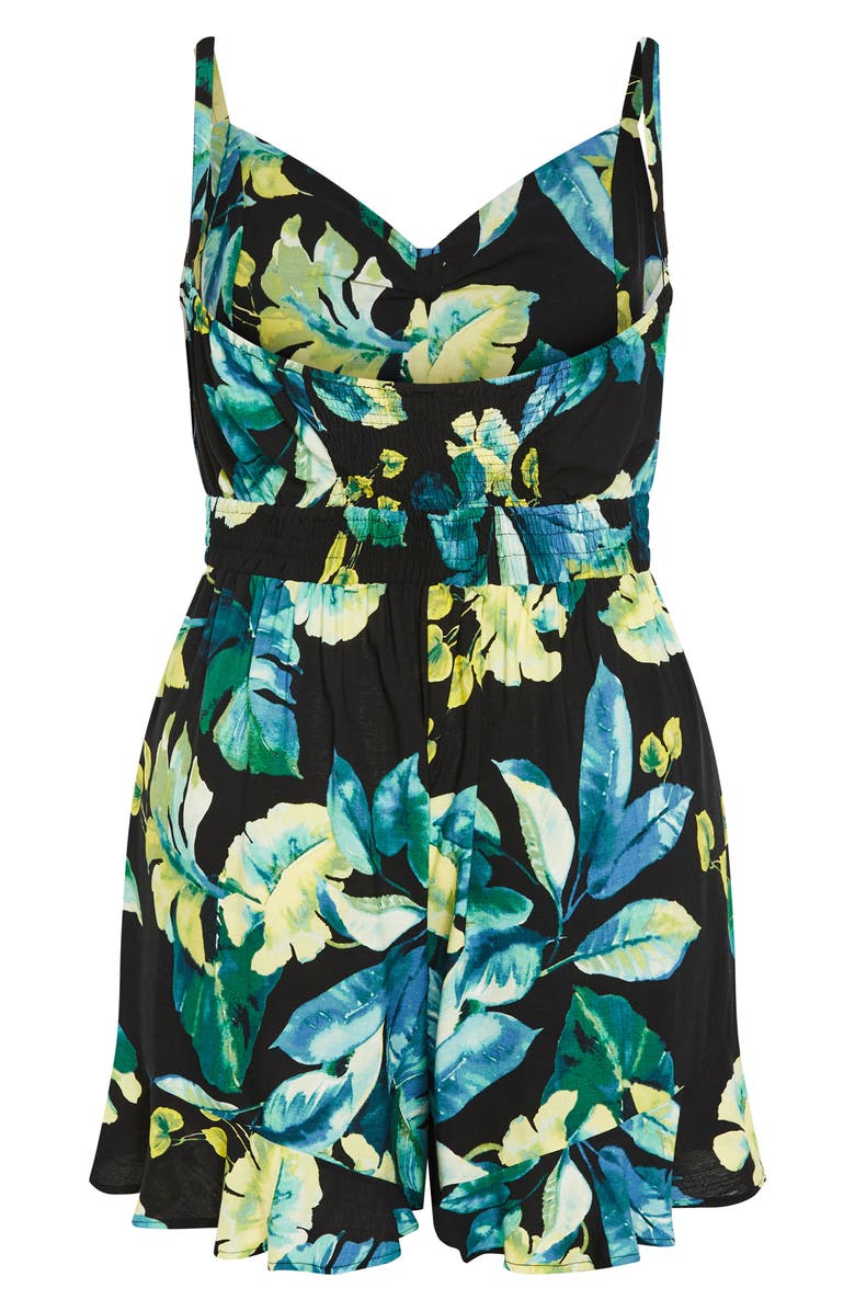 City Chic Oasis Floral Romper, Alternate, color,