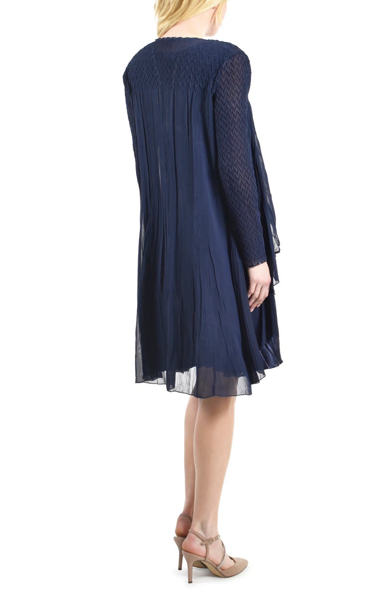 Komarov Charmeuse & Chiffon Cocktail Dress with Duster Jacket, Alternate, color,