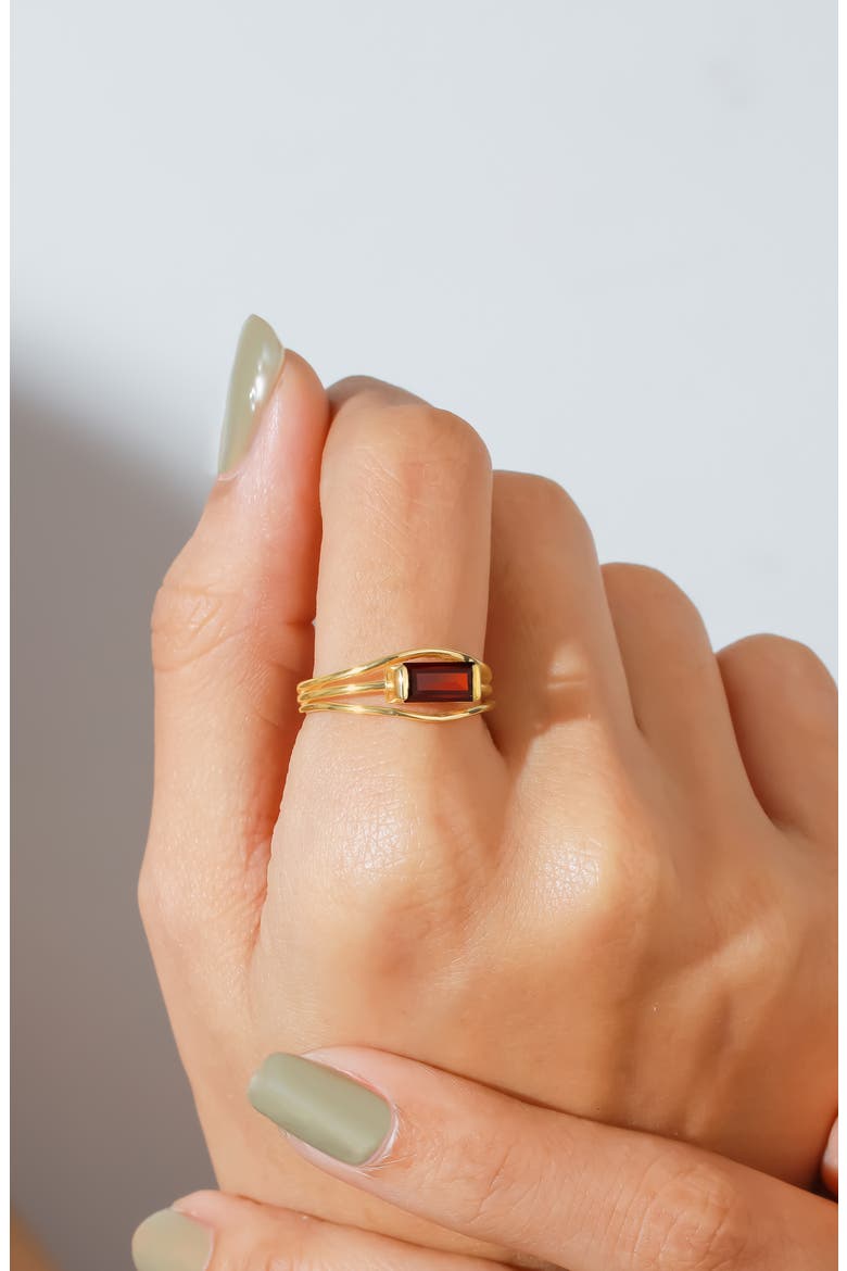 Semiprecious Stone Ring, Alternate, color, RED