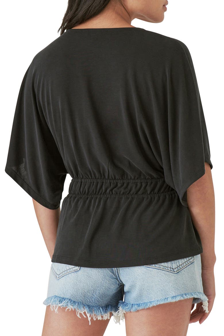 Sandwash Banded T-Shirt, Alternate, color, LUCKY BLACK