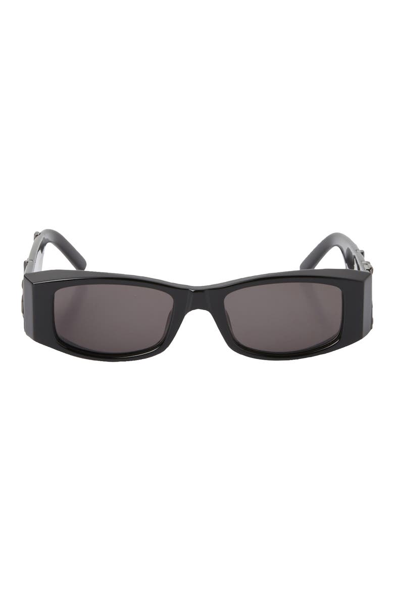 Angel Rectangular Sunglasses, Main, color, BLACK DARK GREY