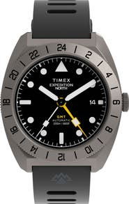 Expedition North® GMT Titanium Automatic Silicone Strap Watch