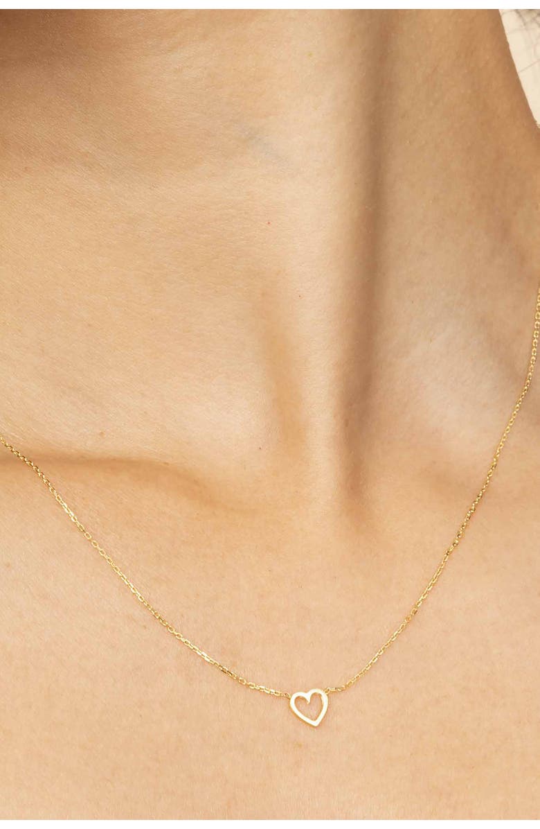 Oradina 14K Yellow Gold Open Your Heart Pendant Necklace, Alternate, color, Yellow Gold