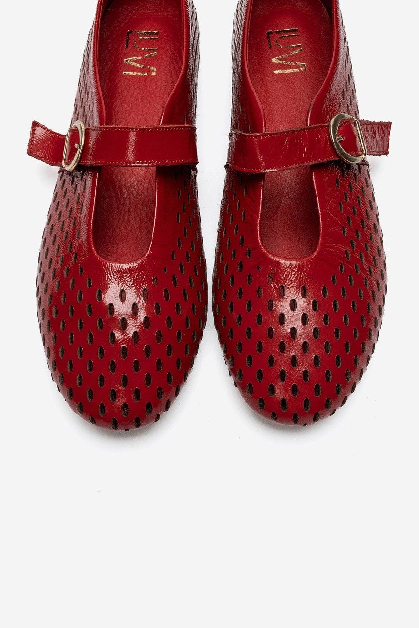 Arian Leather Ballet Flat, Alternate, color, Red Patent