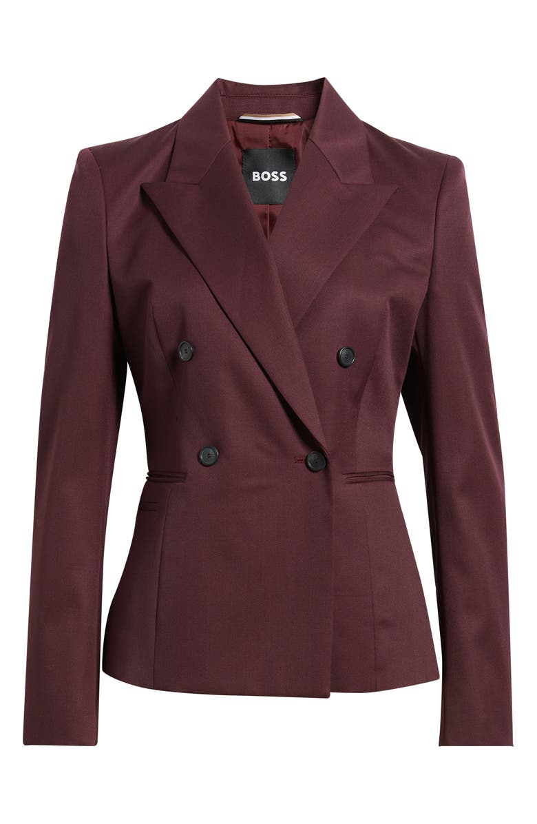BOSS Jiamia Virgin Wool Double Breasted Blazer, Alternate, color, Soft Vermillion