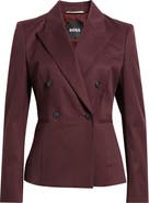 BOSS Jiamia Virgin Wool Double Breasted Blazer