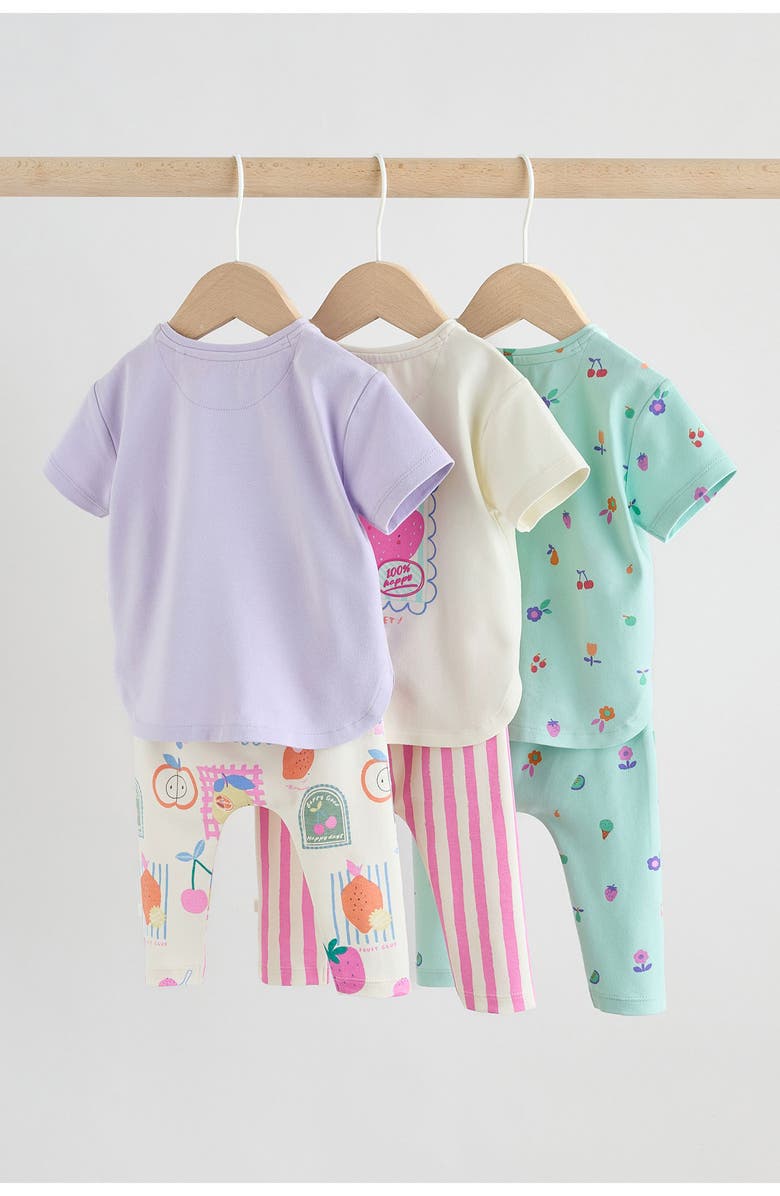 NEXT Berry Cute T-Shirts & Leggings Assorted 6-Pack, Alternate, color, Purple