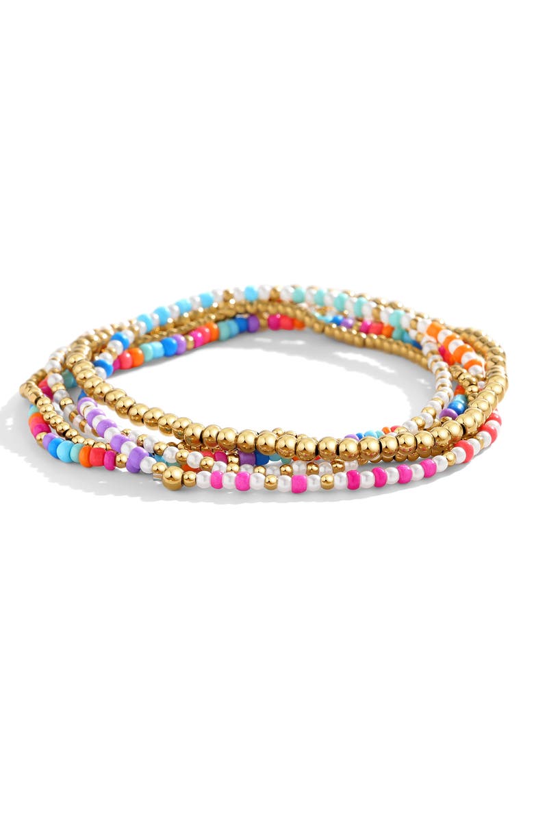 Mint & Lily Summer Beaded Stacking Set Bracelet, Main, color, Gold-Tone