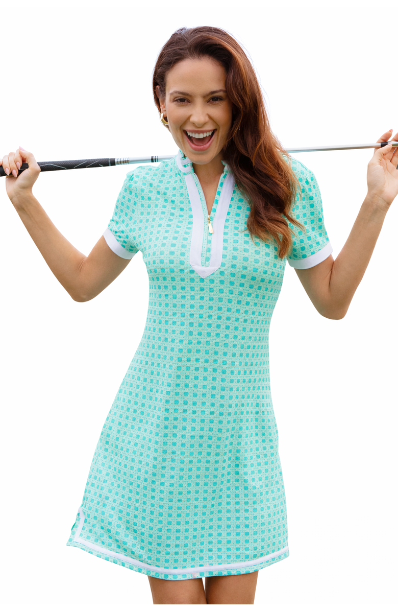 Cabana Life Short Sleeve Sport Dress, Main, color, Green