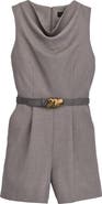 Donna Karan New York Belted Cowl Neck Romper