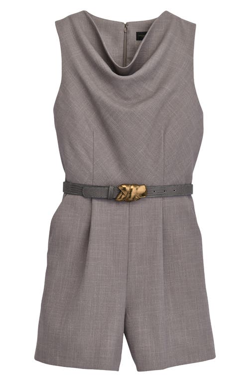 Donna Karan Petite Cowlneck Belted Romper