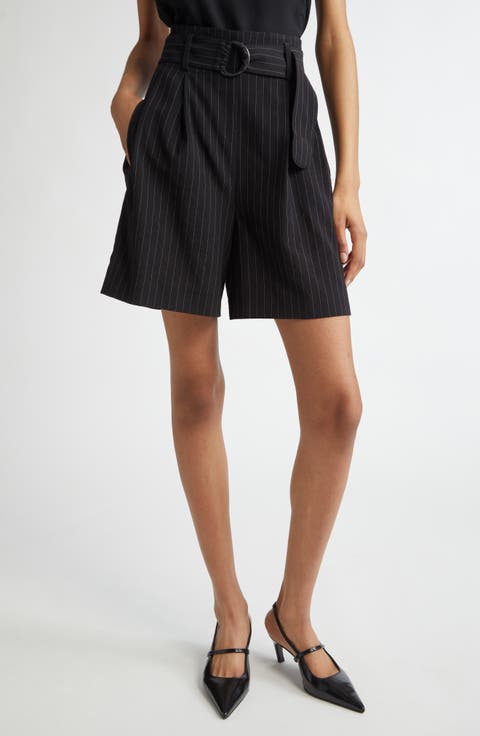 Fiorellina Pinstripe Belted Bermuda Shorts