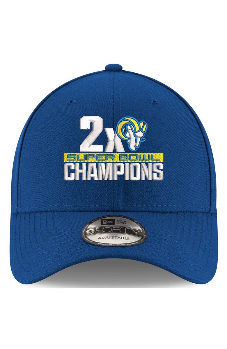 New Era Men's New Era Royal Los Angeles Rams 2-Time Super Bowl Champions 9FORTY Adjustable Hat, Alternate, color,