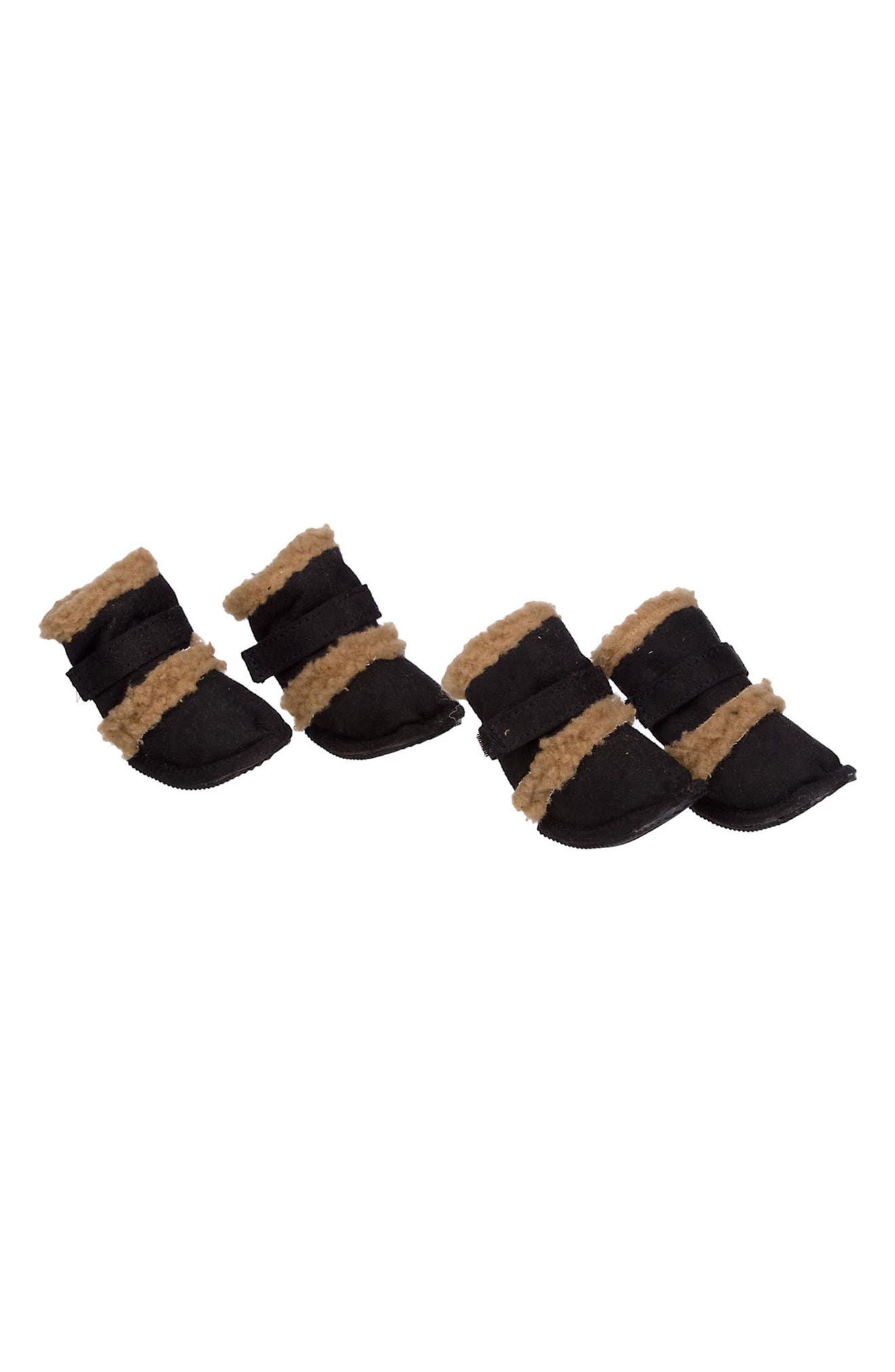 PET LIFE Faux Shearling & Suede "DUGGZ" Dog Shoes