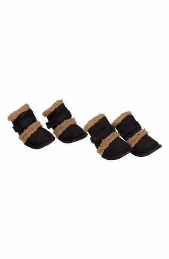 PET LIFE Faux Shearling & Suede "DUGGZ" Dog Shoes