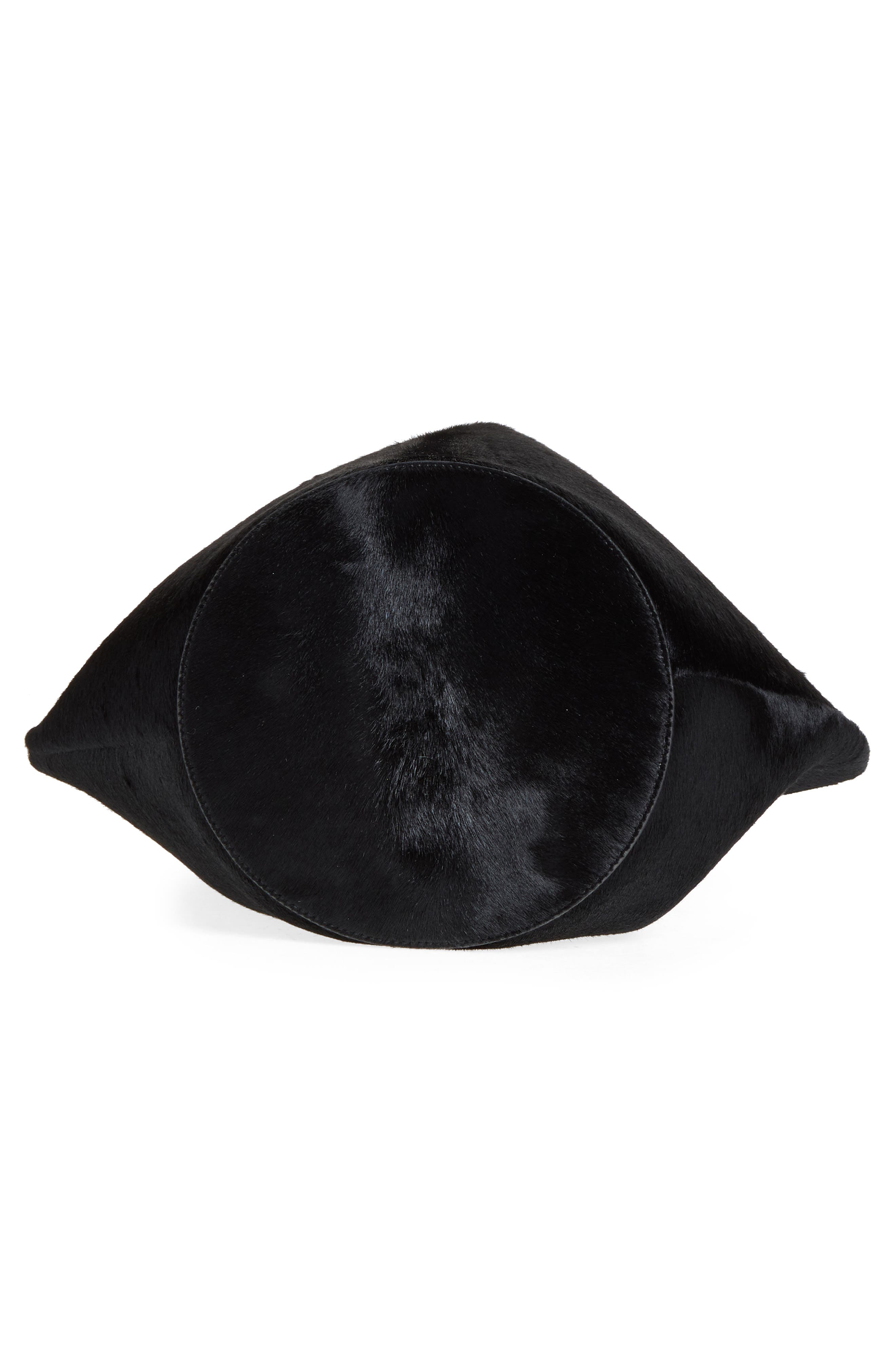 Small Lotus Genuine Calf Hair Top Handle Bag, Alternate, color, BLACK
