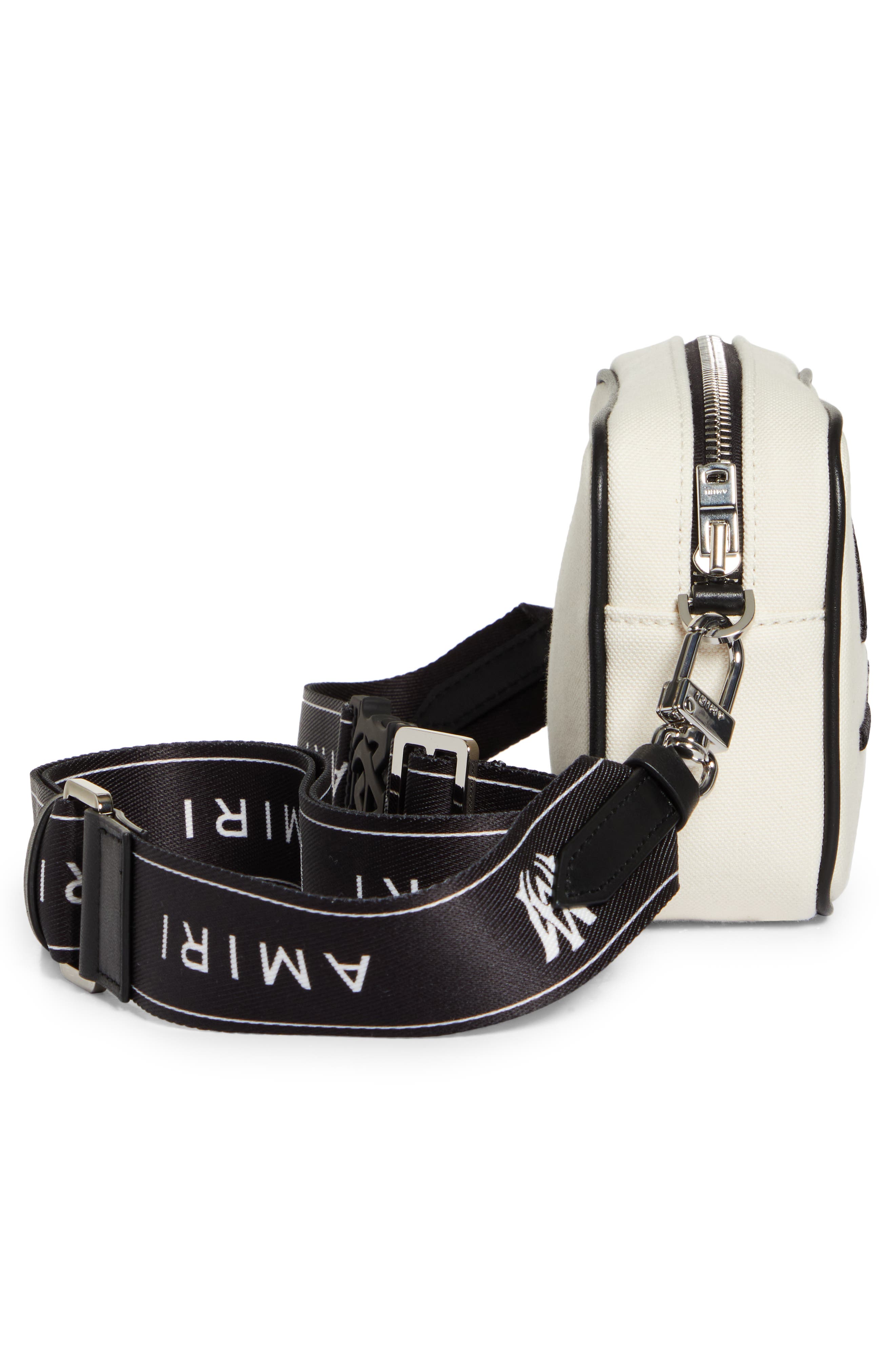 AMIRI Monogram Logo Canvas Camera Bag, Alternate, color, 