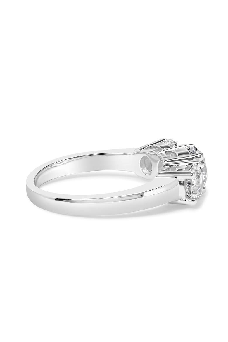 14K White Gold 2.00 Cttw Lab Grown Diamond 3 Stone Ring Band, Alternate, color, White