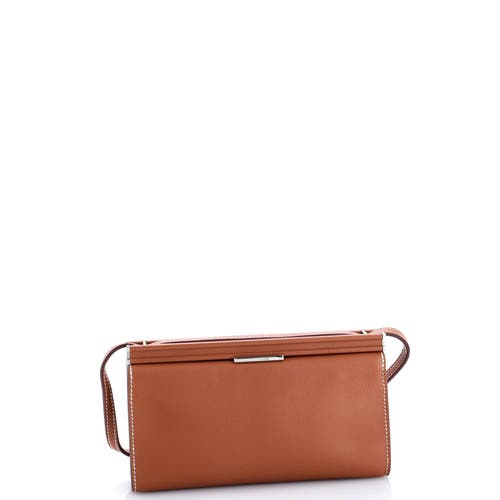 Pre-owned Hermes Hermes Clic-h Shoulder Bag Evercolor 21 In Gold
