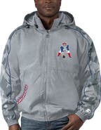 STARTER Men's Starter Gray New England Patriots Thursday Night Gridiron Throwback Full-Zip Jacket